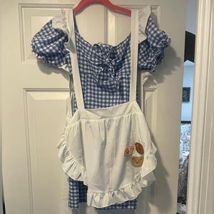 Custom Goldilocks costume. Size medium. Includes dress, apron, headband.